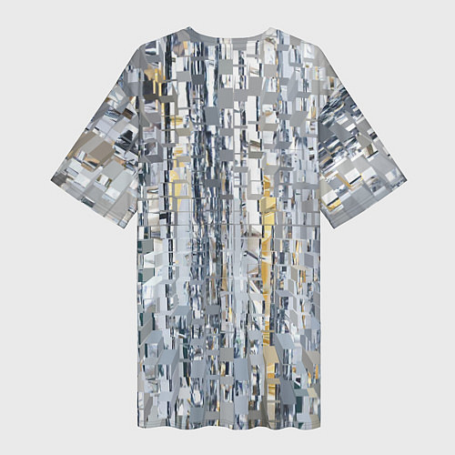 Женская длинная футболка Серебряные блоки / 3D-принт – фото 2