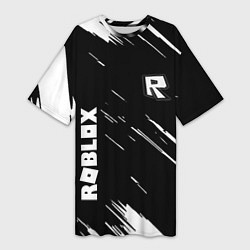 Женская длинная футболка Roblox текстура краски