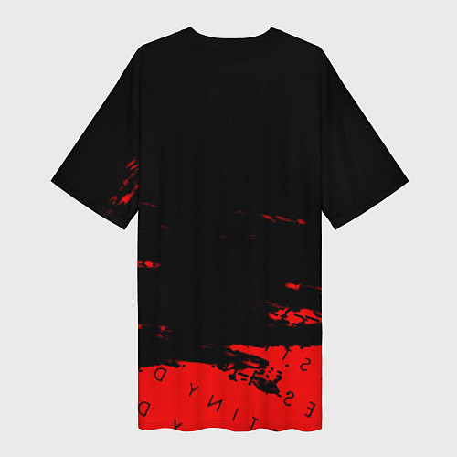 Женская длинная футболка Destiny 2 краски надписи / 3D-принт – фото 2