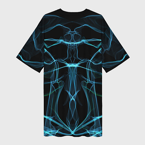 Женская длинная футболка Мягкие абстрактные симметричные линии / 3D-принт – фото 2