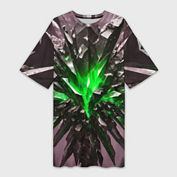 Женская длинная футболка Драгоценный камень зелёный