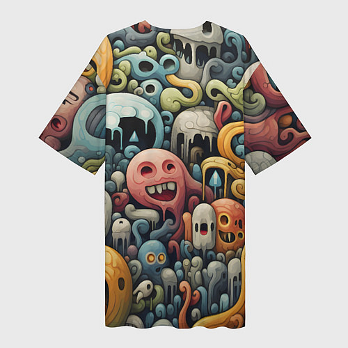 Женская длинная футболка Странная абстракция / 3D-принт – фото 2