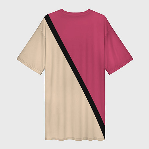 Женская длинная футболка Power бежево-розовый / 3D-принт – фото 2