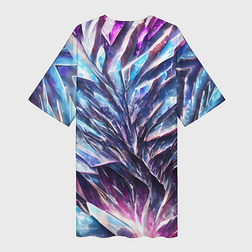 Женская длинная футболка Синий драгоценный камень / 3D-принт – фото 2