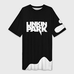 Женская длинная футболка Linkin park краска белая