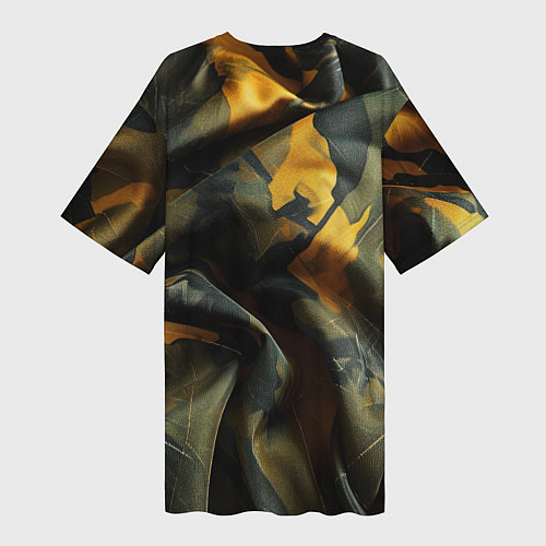 Женская длинная футболка Релистичный камуфляж / 3D-принт – фото 2