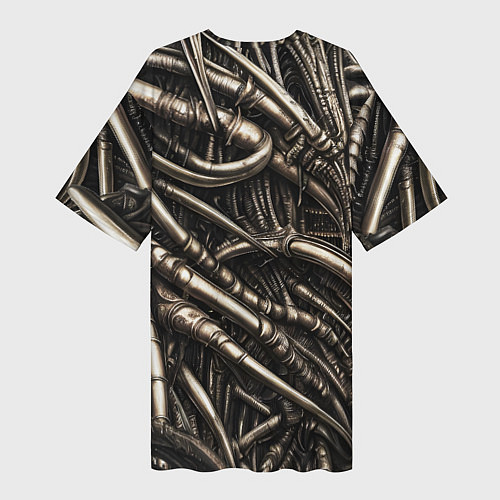 Женская длинная футболка Серые трубки чужих / 3D-принт – фото 2