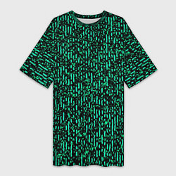 Женская длинная футболка Абстрактный полосатый зелёный