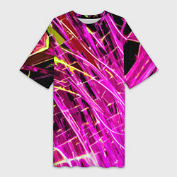 Женская длинная футболка Розовые энергетические линии