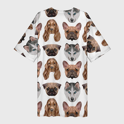 Женская длинная футболка Текстура собак / 3D-принт – фото 2