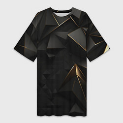 Женская длинная футболка Black gold luxury