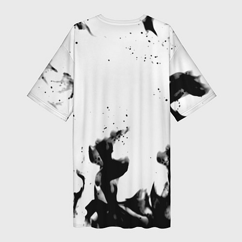Женская длинная футболка Nickelback серый дым рок / 3D-принт – фото 2