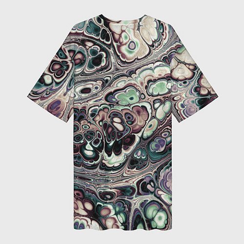Женская длинная футболка Абстрактный разноцветный узор / 3D-принт – фото 2