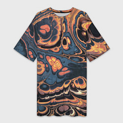 Женская длинная футболка Абстрактный разноцветный узор