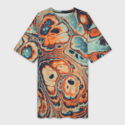 Женская длинная футболка Абстрактный разноцветный узор