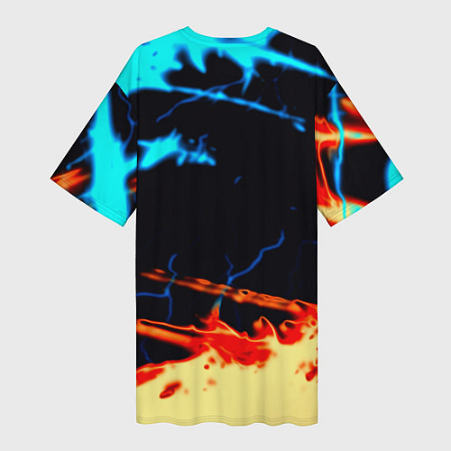 Женская длинная футболка Horizon zero dawn огонь и лёд / 3D-принт – фото 2