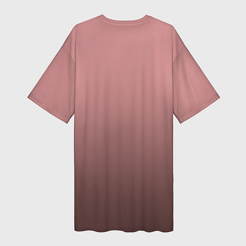 Женская длинная футболка Пыльно-розовый градиент / 3D-принт – фото 2