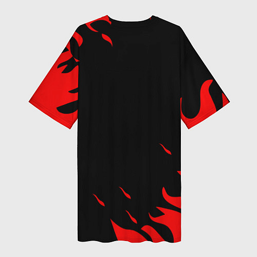Женская длинная футболка Фаркрай текстура огня / 3D-принт – фото 2