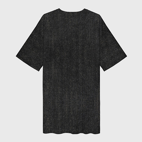 Женская длинная футболка Черная Джинса / 3D-принт – фото 2