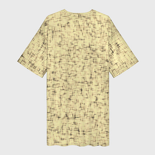Женская длинная футболка Текстура грубая ткань бледно-жёлтый / 3D-принт – фото 2