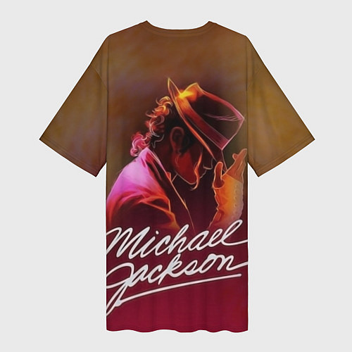 Женская длинная футболка Michael Jackson нарисованный кистью / 3D-принт – фото 2