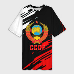 Женская длинная футболка СССР краски текстура