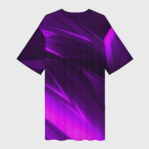 Женская длинная футболка Linkin park neon stripes logo / 3D-принт – фото 2