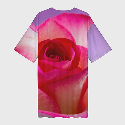Женская длинная футболка Розовая роза - woman / 3D-принт – фото 2