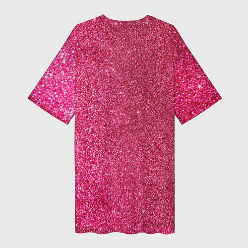 Женская длинная футболка Яркий розовый блеск / 3D-принт – фото 2
