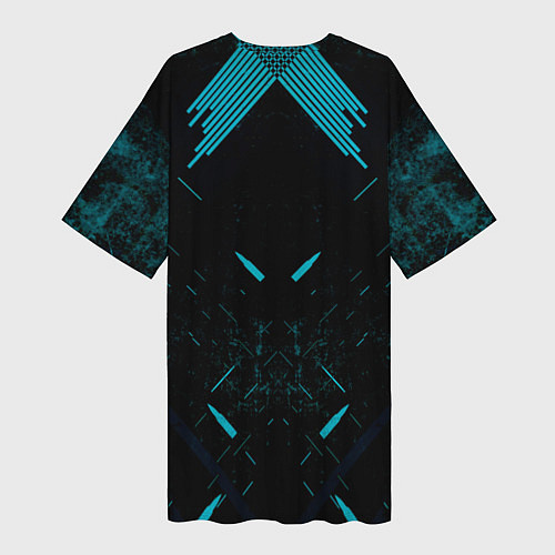 Женская длинная футболка Неоновые пули / 3D-принт – фото 2