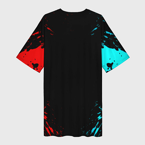 Женская длинная футболка Half life краска текстура валф / 3D-принт – фото 2
