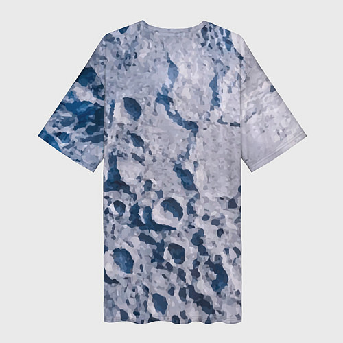 Женская длинная футболка Кратеры на Луне - star dust / 3D-принт – фото 2