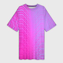 Женская длинная футболка Розовые градиентные линии