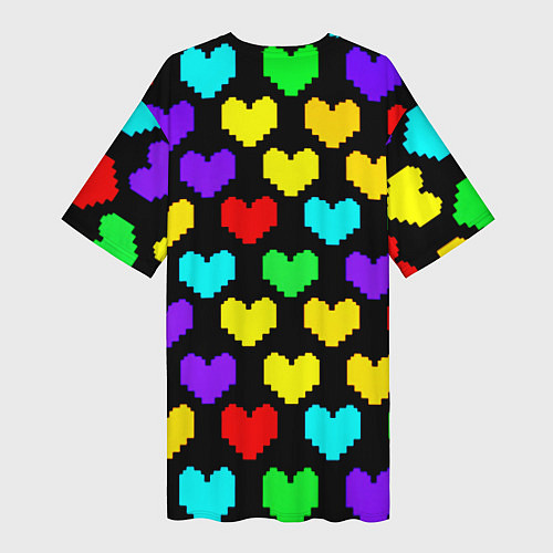 Женская длинная футболка Undertale heart pattern / 3D-принт – фото 2