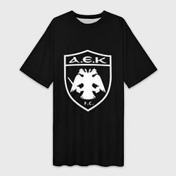 Женская длинная футболка AEK fc белое лого