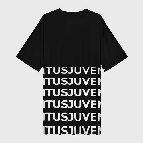 Женская длинная футболка Juventus pattern fc club steel / 3D-принт – фото 2
