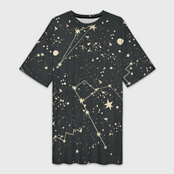 Женская длинная футболка Звёздная карта