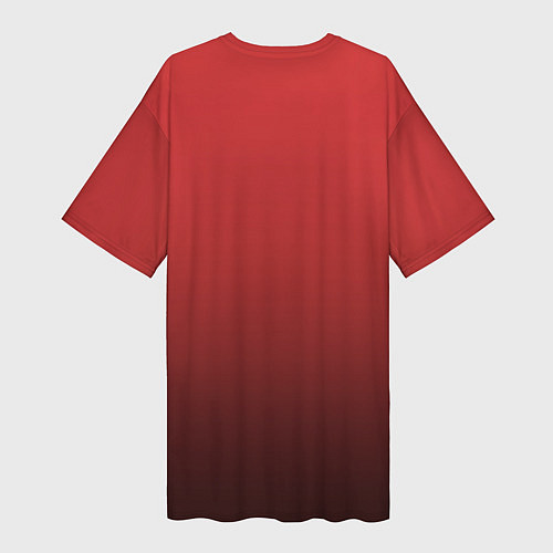 Женская длинная футболка Градиент клубнично-чёрный / 3D-принт – фото 2