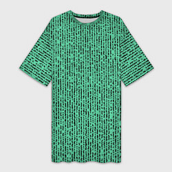 Футболка женская длинная Мозаика нефритовый зелёный, цвет: 3D-принт