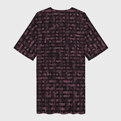 Женская длинная футболка Мозаика тёмно-красный / 3D-принт – фото 2