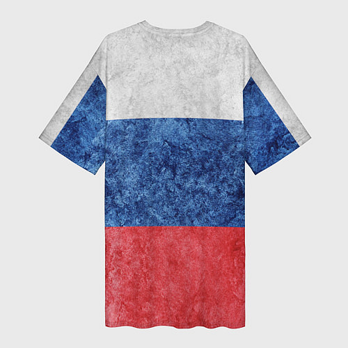 Женская длинная футболка Флаг России разноцветный / 3D-принт – фото 2