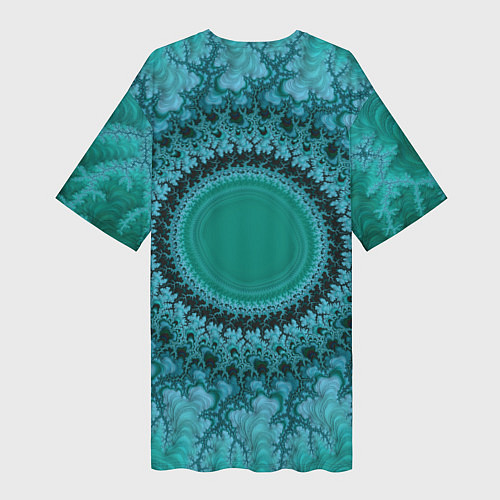 Женская длинная футболка Круговой фрактал / 3D-принт – фото 2