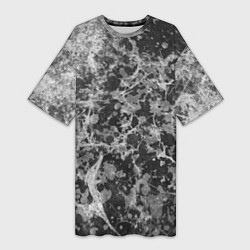 Женская длинная футболка Абстракция - серый антрацит