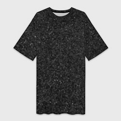 Женская длинная футболка Текстура мокрый асфальт тёмный серый
