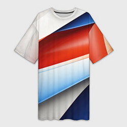 Женская длинная футболка Абстрактный минимализм плавные волнистые линии