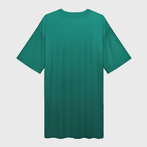 Женская длинная футболка Градиент нефритовый зелёный / 3D-принт – фото 2