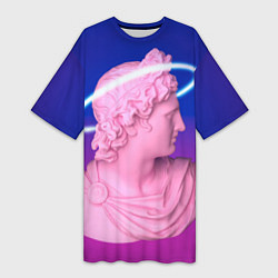 Женская длинная футболка Vaporwave neon