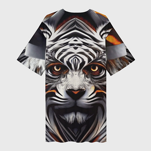Женская длинная футболка Абстракция: тигр / 3D-принт – фото 2