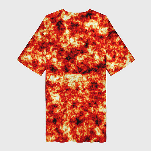 Женская длинная футболка Vulcan lava texture / 3D-принт – фото 2