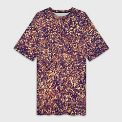 Женская длинная футболка Драгоценный фиолетово-медный абстракция